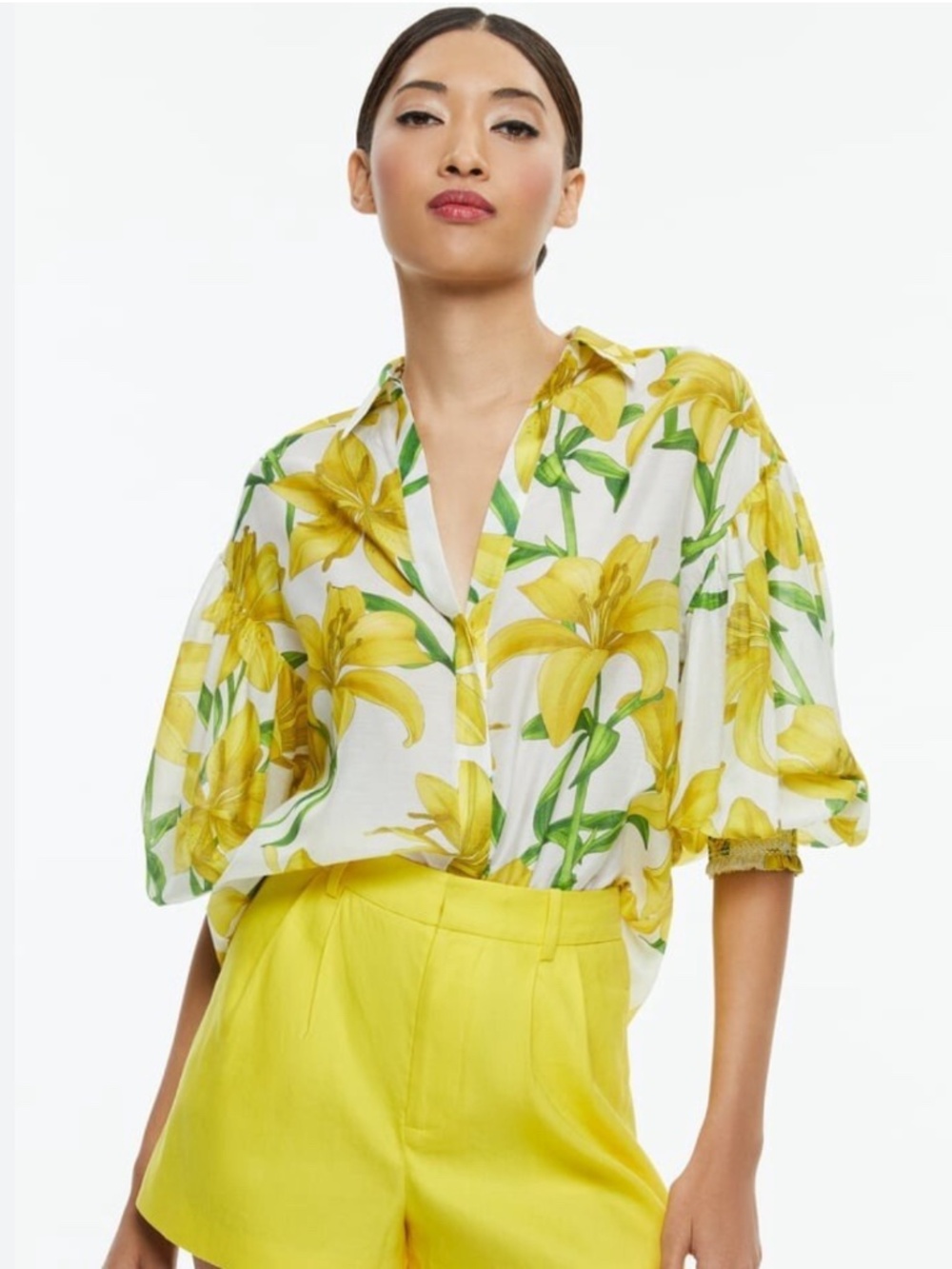 alice olivia MAYLIN LONG SLEEVE BLOUSE